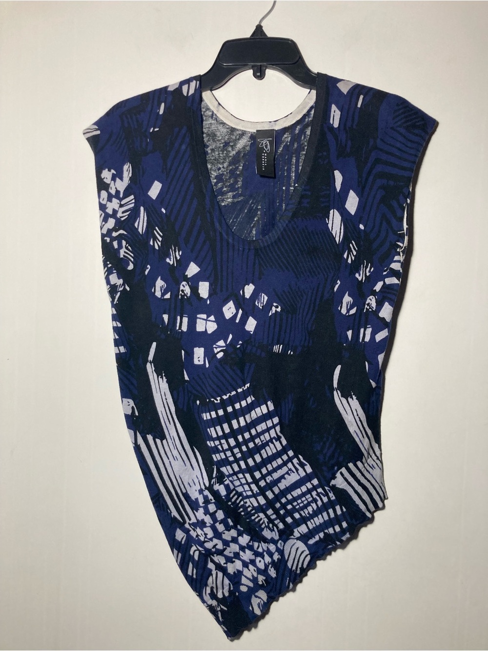 Zero + Maria Cornejo Asymmetrical Sleeveless Cotton Stretch Knit Top XSmall